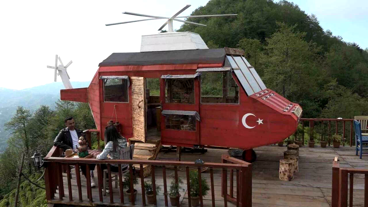 Rizeli’nin dağ başına yaptığı ‘Lazkopter’ ilgi odağı oldu