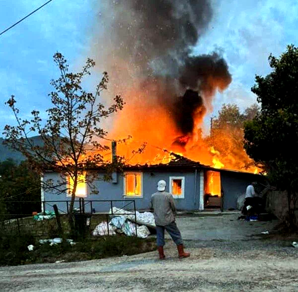 Sakarya’da tek katlı ev alev topuna döndü