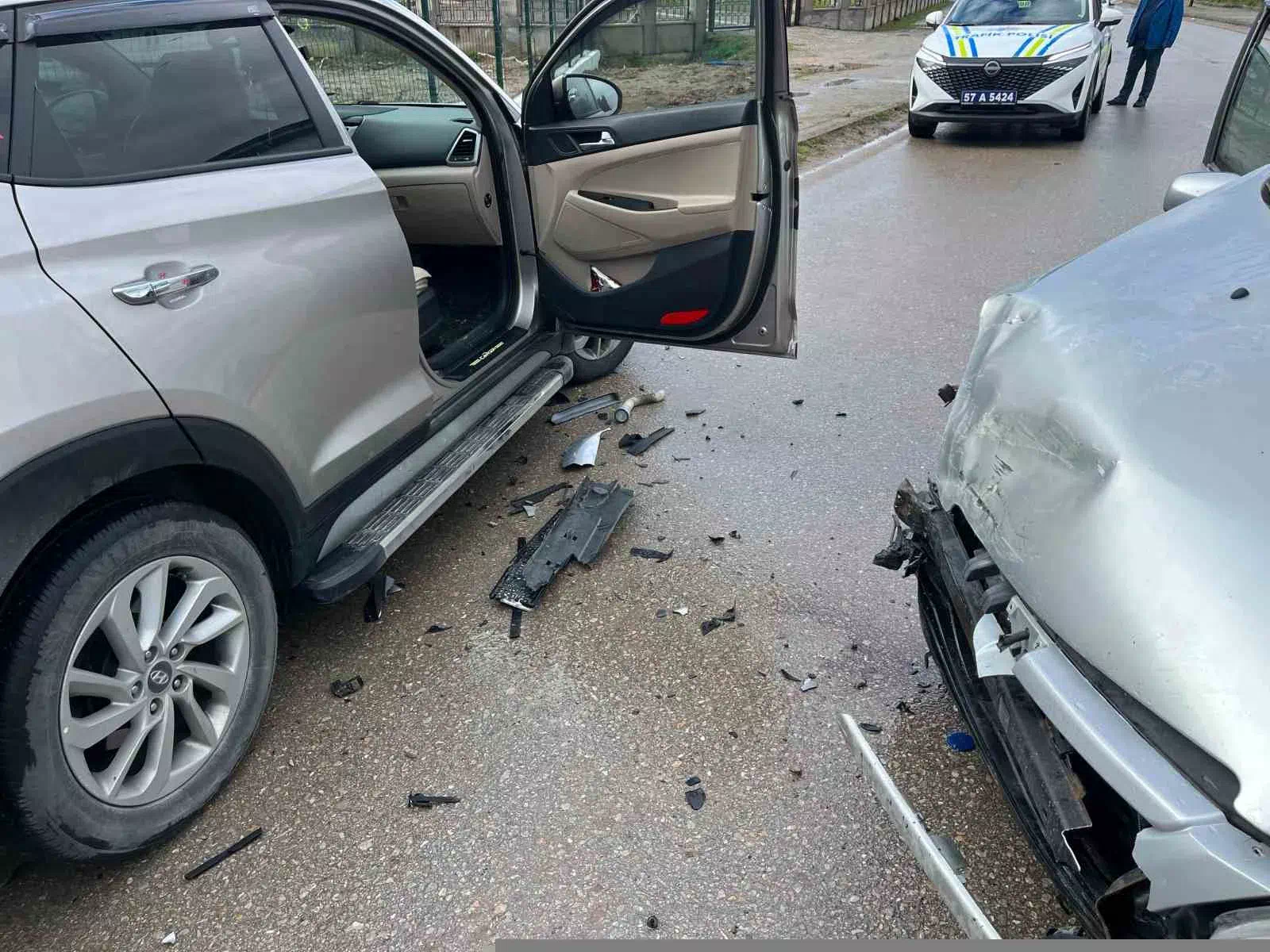 Sinop’ta Trafik Kazası Sonrası Araçlarda Maddi Hasar Oluştu.