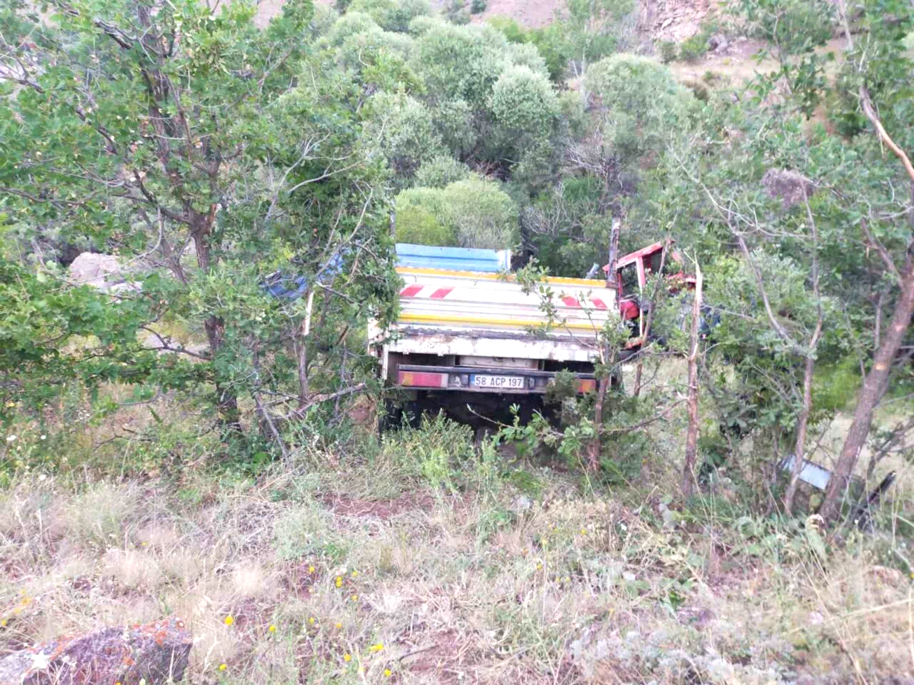 Sivas’ta kamyonet şarampole uçtu: 3 kişi yaralandı
