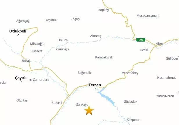 Tercan’da meydana gelen 4.2 büyüklüğündeki depremde can ve mal kaybı yaşanmadı.