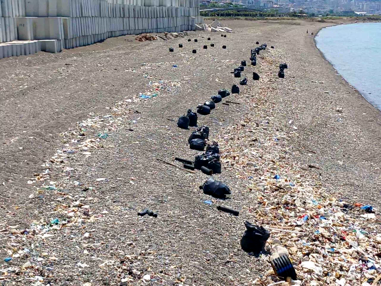 Trabzon sahilinde çöp seferberliği