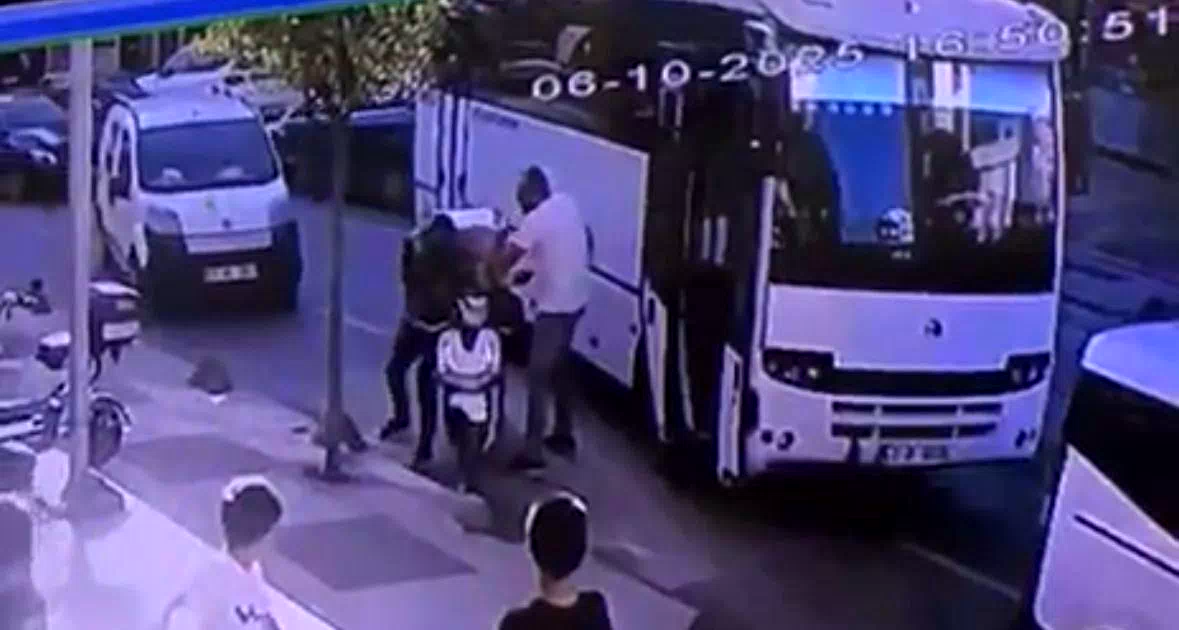 Trafik magandası kuryeye dehşeti yaşattı