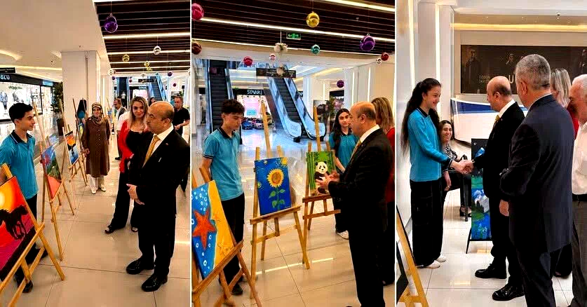Ulalar Ortaokulu öğrencilerinin yıl sonu resim sergisi açıldı