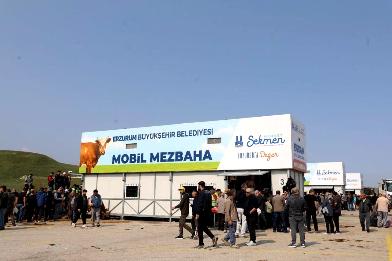Vatandaş mobil mezbahanelere koştu