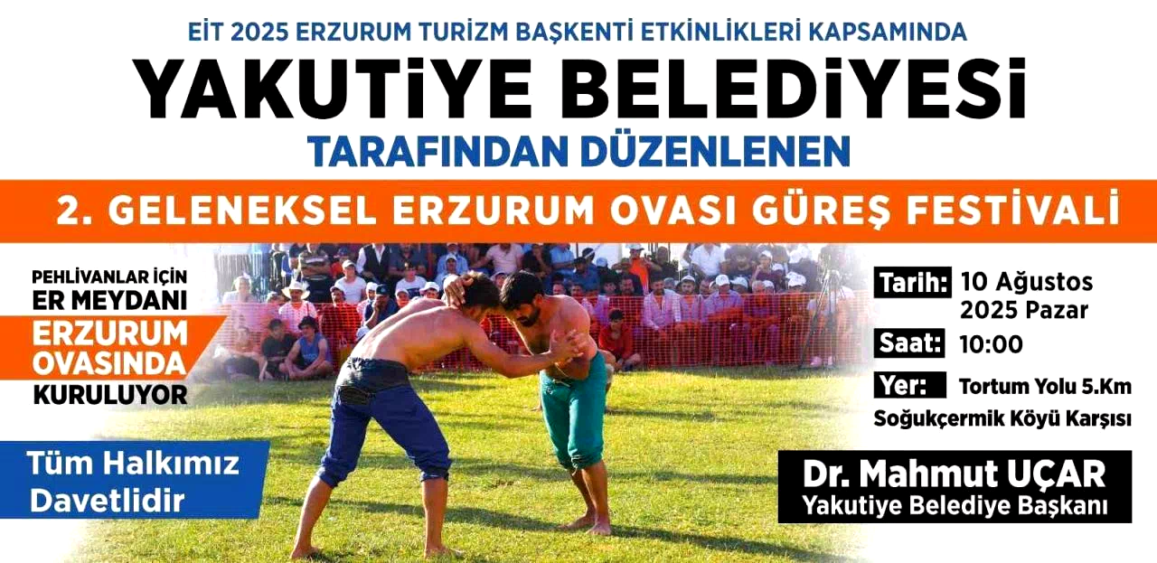 Yakutiye Belediyesi’nden ata sporuna destek: 2. Geleneksel Erzurum Ovası Güreş Festivali’ne geri sayım
