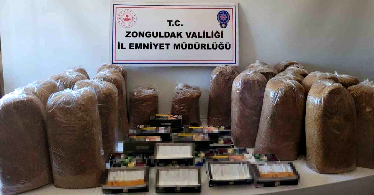 Zonguldak’ta 113 kilo kaçak tütün ve makaron ele geçirildi