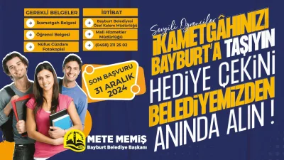 Bayburt Belediyesi tarafından ikametgâhı Bayburt’ta olmayan Bayburt Üniversitesi öğrencilerine yönelik