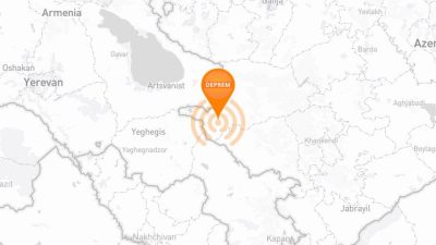 Kelbecer (Azerbaycan) – [113.75 km] Aralık (Iğdır) bölgesinde 4.5 büyüklüğünde