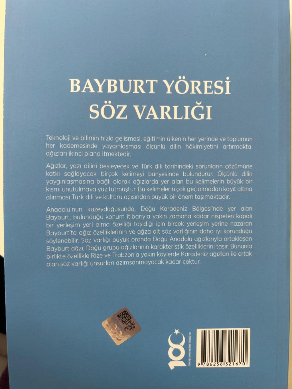 "Bayburt Yöresi Söz Varlığı" Kitabı Bayburt Üniversitesi Yayını Olarak Çıktı