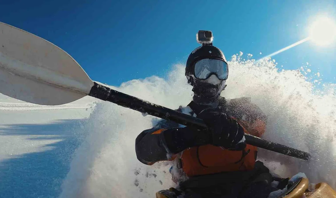 Milli kano sporcusu Keremhan Kara, Erzincan Ergan Dağı Kayak Merkezi’nde