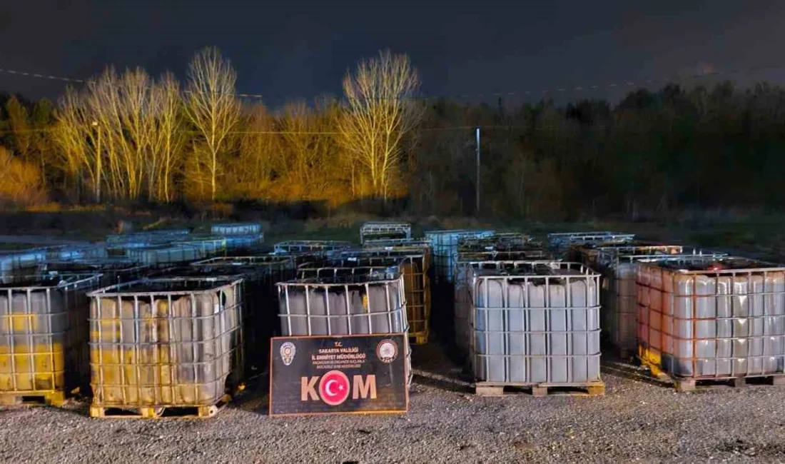 Sakarya'da düzenlenen operasyonda 370 bin litre solvent karışımlı kaçak akaryakıt