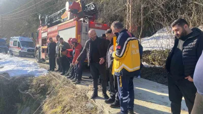 Artvin'in Borçka ilçesinde dereye düşen vatandaş, ekipler tarafından hızlı bir