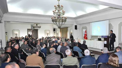 Manavgat'ta gerçekleştirilen "Kırsal Kalkınma Destekleri" bilgilendirme toplantısında MATSO Başkanı Seydi