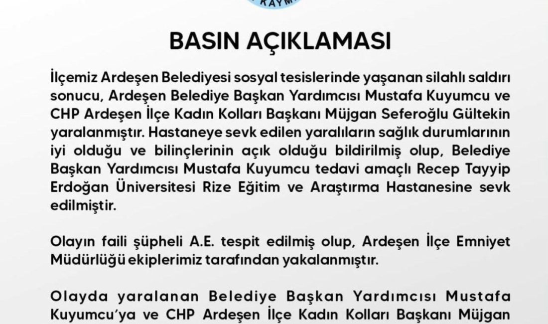 Rize'de Ardeşen Belediye Başkan Yardımcısı Mustafa Kuyumcu ve CHP Kadın