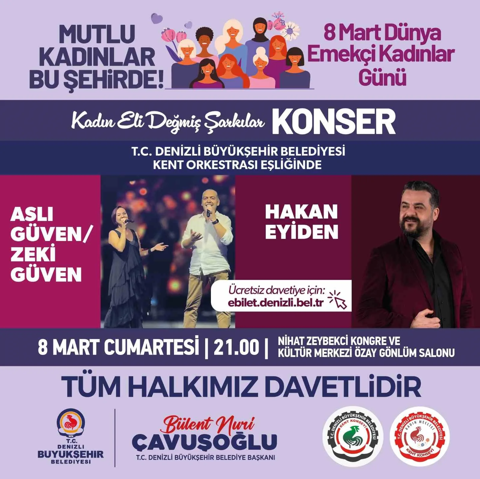 Denizli'deki 8 Mart etkinlikleri, Kadın Meclisi tarafından düzenlenecek konser, dans