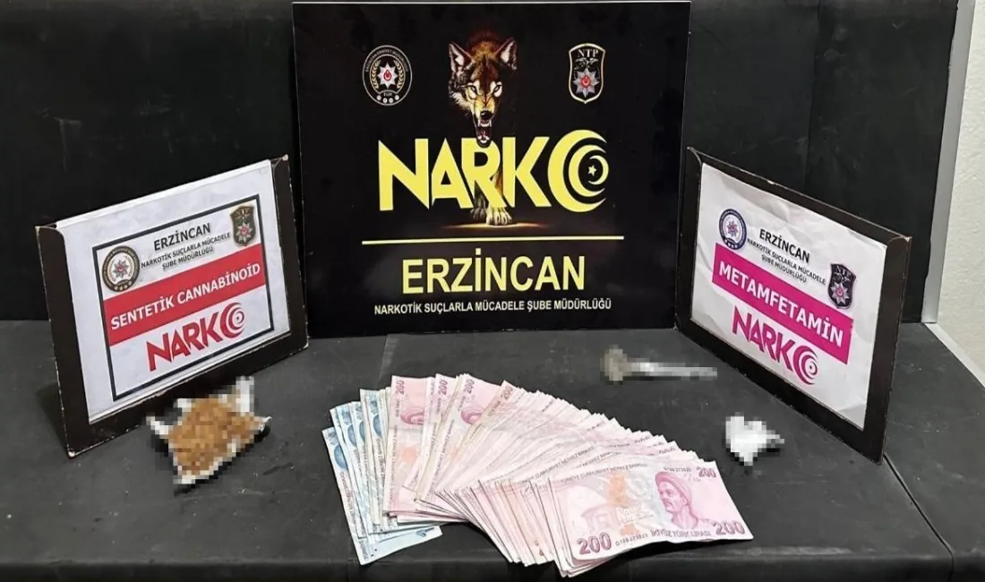 Erzincan'da Narkotik Suçlarla Mücadele Şube Müdürlüğü tarafından uyuşturucu ticareti ve