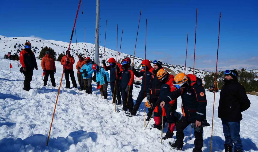 Erzincan’daki Ergan Dağı Kayak Merkezi’nde, 40 kişilik ekip çığda arama