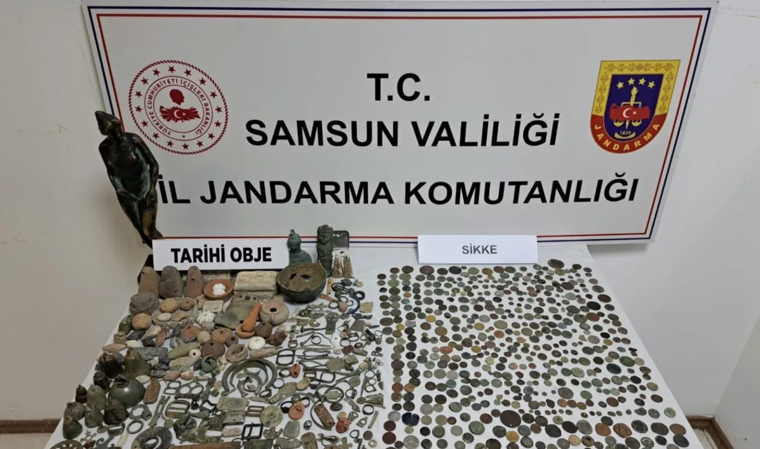 Samsun'da jandarma ekipleri, tarihi eser kaçakçılığı yaptıkları şüphesiyle R.K., E.A.