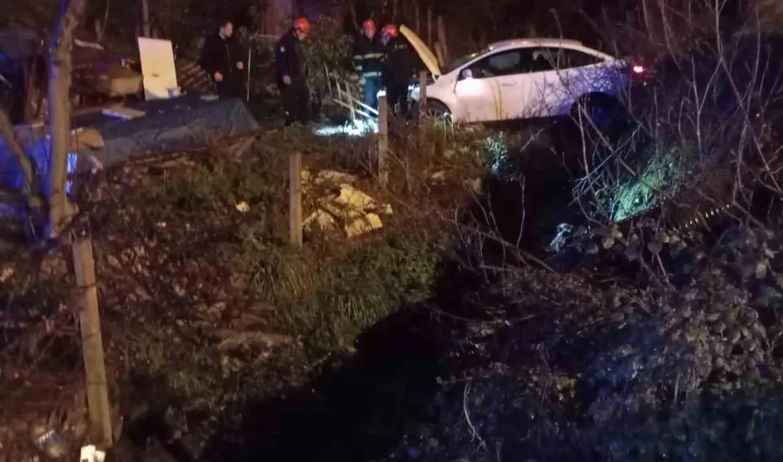 Karadeniz Ereğli'de meydana gelen trafik kazasında B.K. idaresindeki otomobil dereye