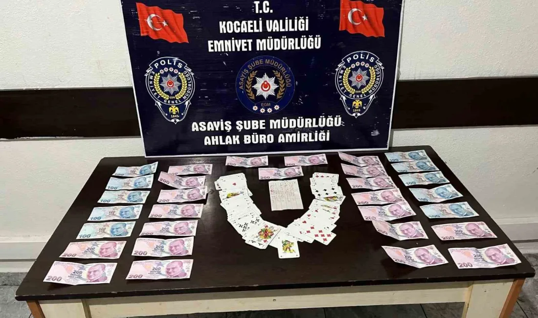 Karamürsel'deki bir iş yerinde kumar oynayan 5 kişiye 46 bin