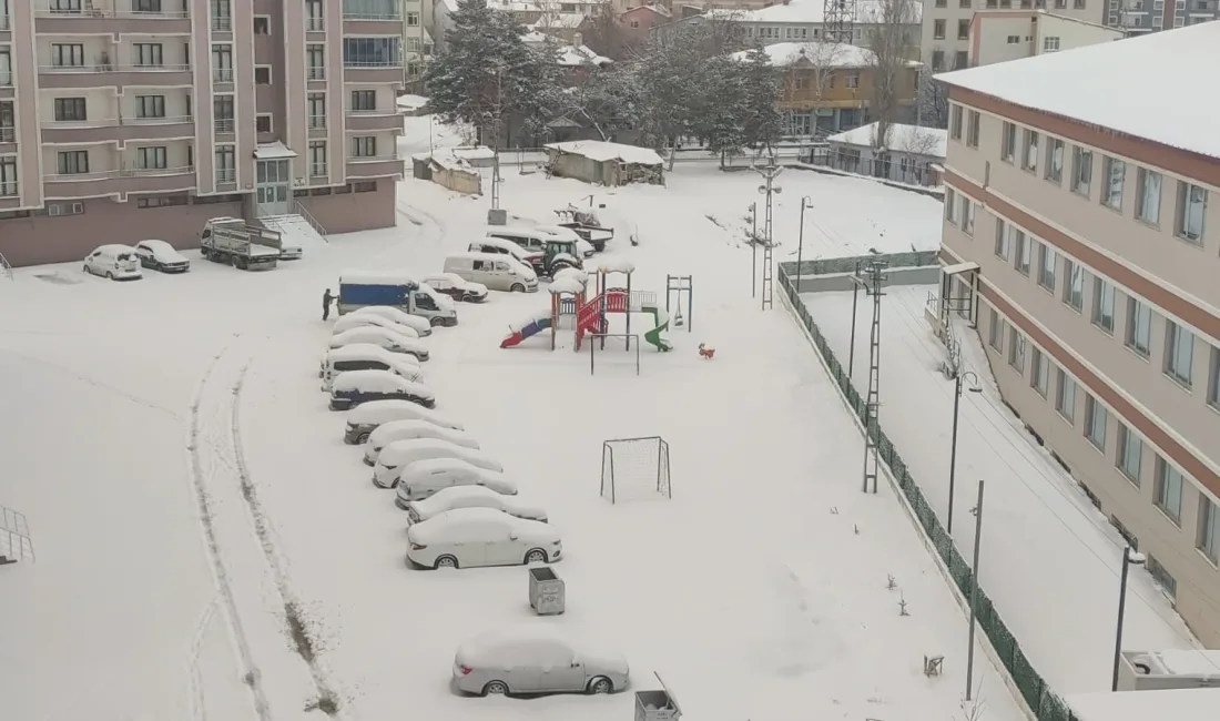 Erzurum'un Aşkale ilçesinde gece başlayan yoğun kar yağışı nedeniyle eğitime