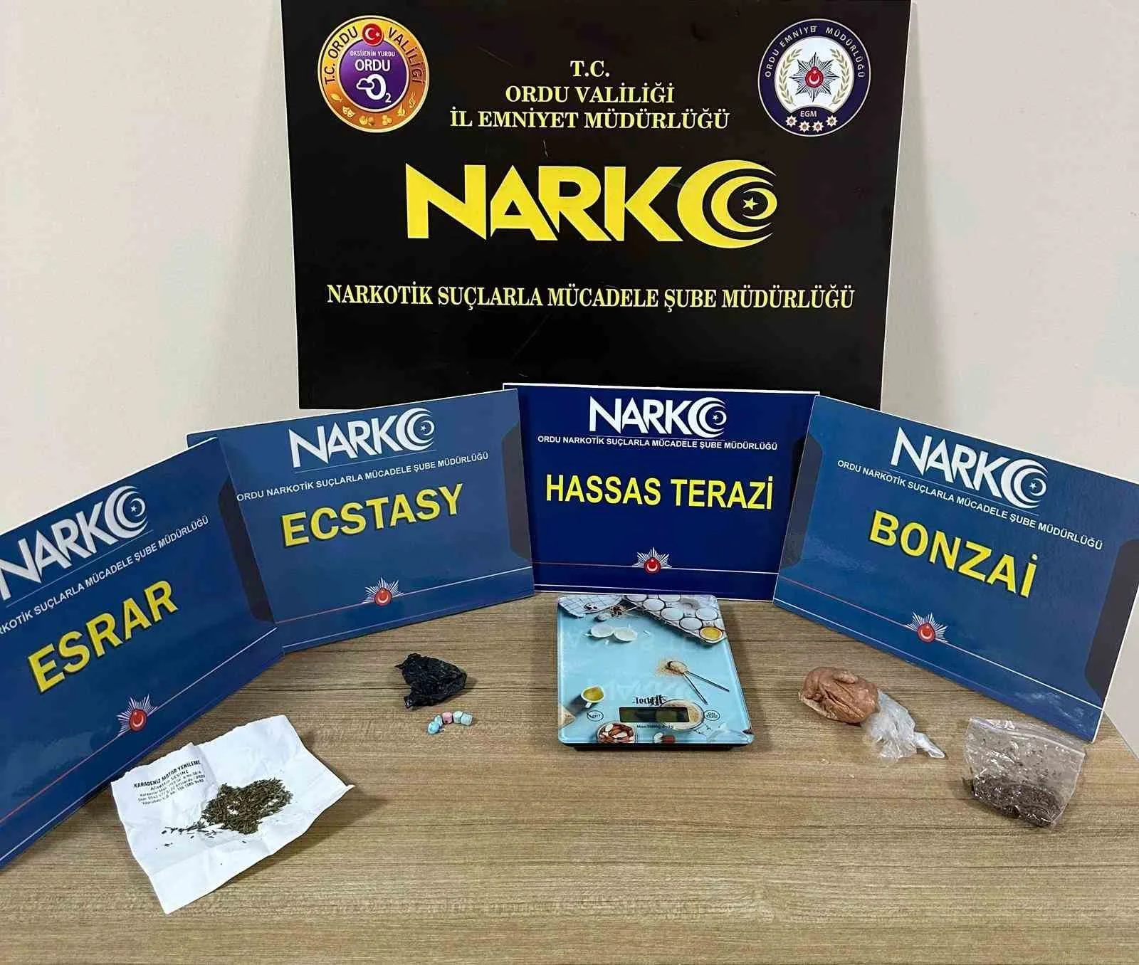 Ordu'da yapılan uyuşturucu operasyonlarında bir kişi tutuklandı ve 11 kişi