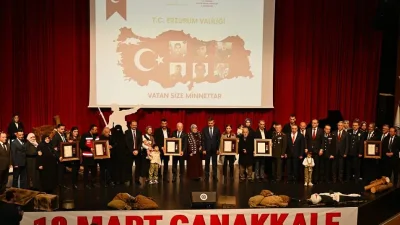 Erzurum'da 18 Mart Şehitleri Anma Günü ve Çanakkale Zaferi anısına