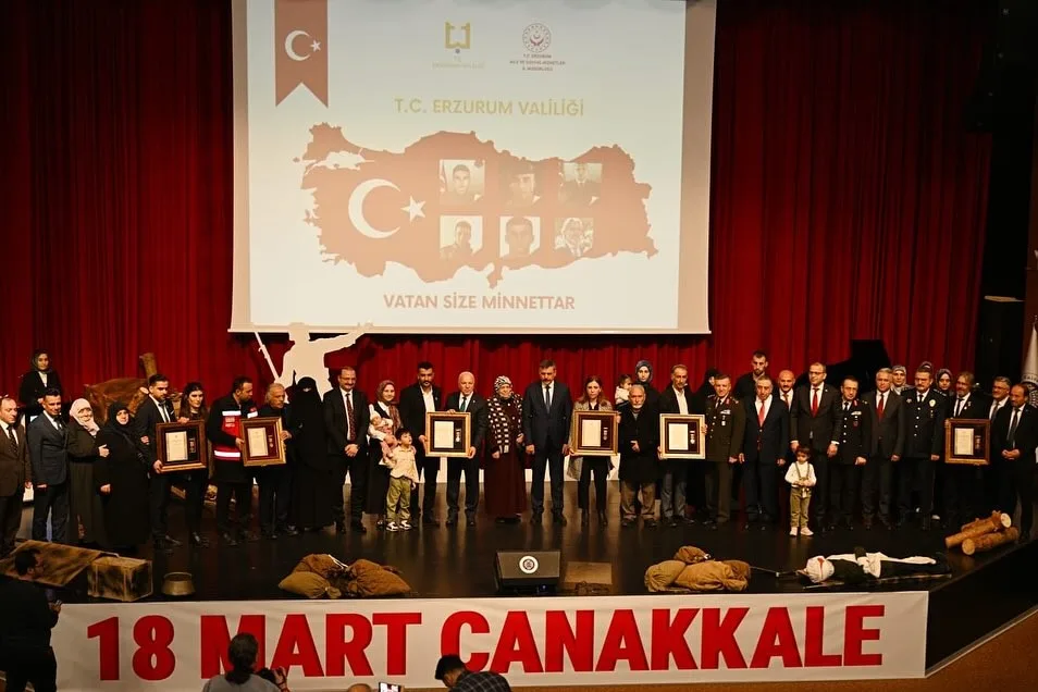 Erzurum'da 18 Mart Şehitleri Anma Günü ve Çanakkale Zaferi anısına