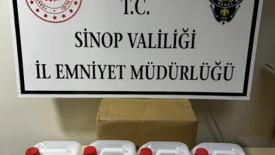 Sinop'ta Ayancık ilçesinde 20 litre etil alkol bulundu. Şüpheliye yasal