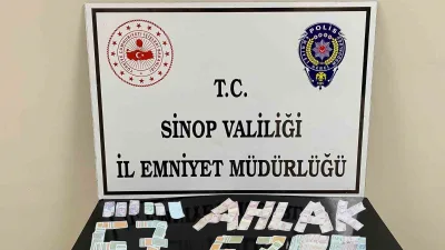 Sinop'ta gerçekleştirilen kumar operasyonunda 8 kişiye 48 bin 350 TL