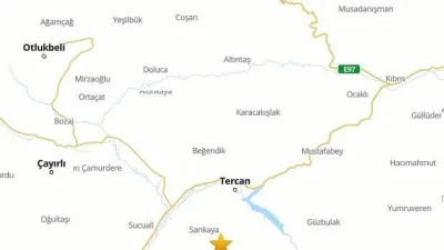 Erzincan’ın Tercan ilçesinde 6.98 kilometre derinlikte 4.2 büyüklüğünde deprem meydana