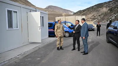 Erzurum Valisi Mustafa Çiftçi, Tortum ilçesindeki "Jandarma Yol Kontrol Noktası"nı