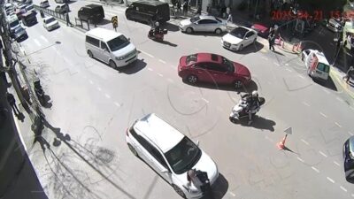 Amasya’da 10 metre uzaklıktaki yaya geçidi yerine koşarak kavşağın ortasından