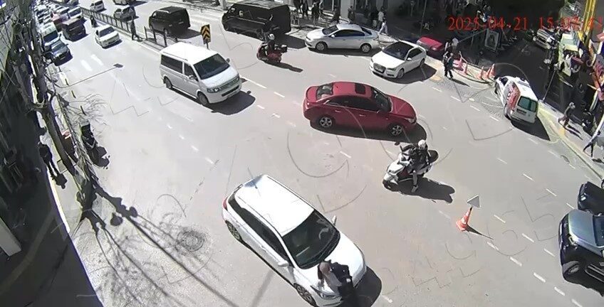 Amasya’da 10 metre uzaklıktaki yaya geçidi yerine koşarak kavşağın ortasından