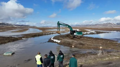 Bayburt'ta etkili olan sağanak yağışlar ve eriyen kar suları sonucu