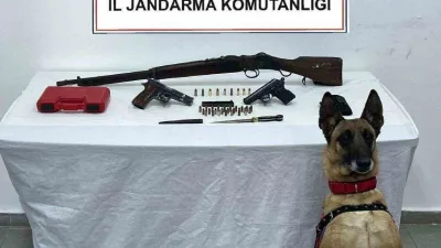 Erzurum’da jandarma ekipleri, bomba arama köpeği Yazı’nın da desteği ile