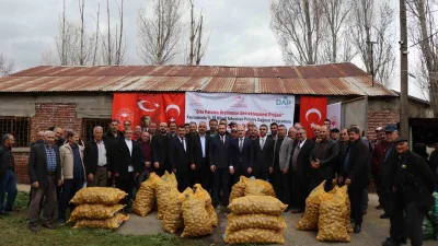 Erzurum'da çiftçilere patates tohumu dağıtılarak üretim artırılırken Oltu'da hibe ile