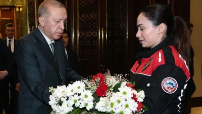 Cumhurbaşkanı Recep Tayyip Erdoğan, İçişleri Bakanı Ali Yerlikaya ve Türk