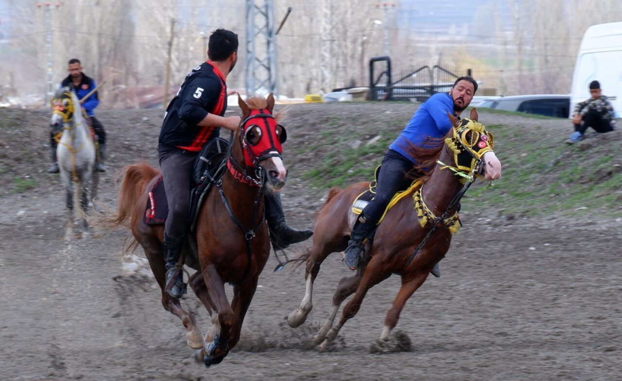 Erzurum’da meraklıları tarafından heyecanla beklenen cirit müsabakalarında sporcuların ve atların