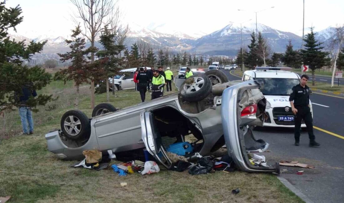Erzurum’da meydana gelen trafik kazasında ters yöne giren cip, bir