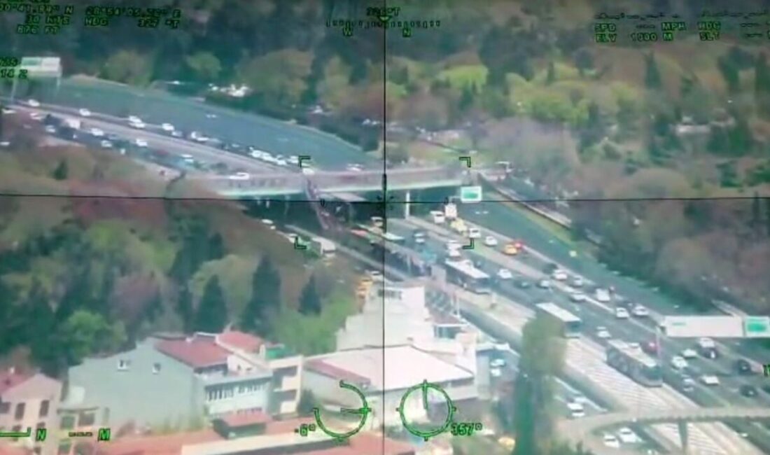 İstanbul’da 6,2 büyüklüğündeki depremin ardından havalanan polis helikopteri kenti taradı.