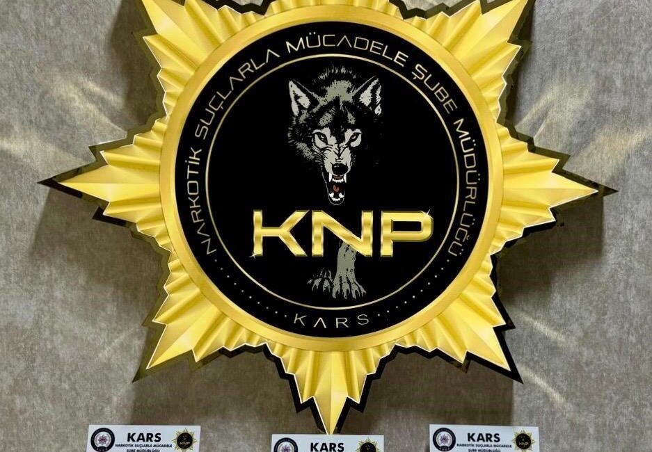 Kars’ta TEM ve Narkotik ekiplerince yapılan operasyonda yakalanan 2 kişi,