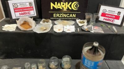 Erzincan’da polis ekiplerince uyuşturucu operasyonu düzenlendi. 4 kişinin yakalandığı operasyonda