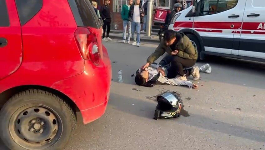 Kocaeli’nin Körfez ilçesinde otomobil ile çarpışan motosiklet sürücüsü yaralandı. Yaralı