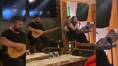 Erzincan’ın sevilen sanatçılarından Mücella Özdemir, bir mekanda türkü söylediği esnada