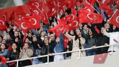 Sivas'ta oynanan UEFA Uluslar B Ligi 2. Grup maçında Slovenya'ya