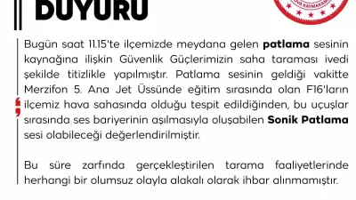 Amasya’nın Taşova ilçesinde duyulan yüksek şiddetli patlama sesi, ilçe sakinleri