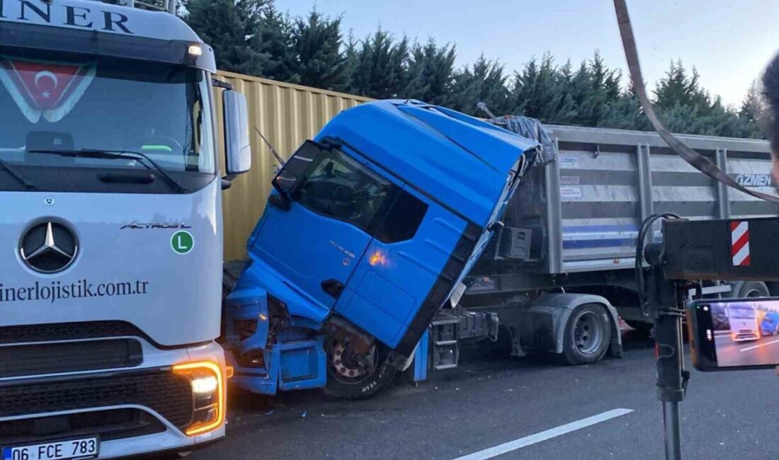 Kocaeli TEM Otoyolu’nda yavaşlayan trafik kazaya sebep oldu. 3 aracın