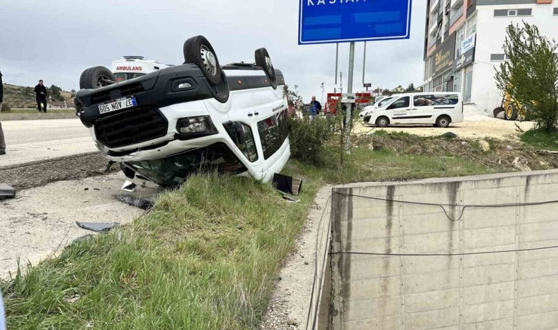Kastamonu’da tırla çarpışan minibüsün takla atması neticesinde meydana gelen kazada